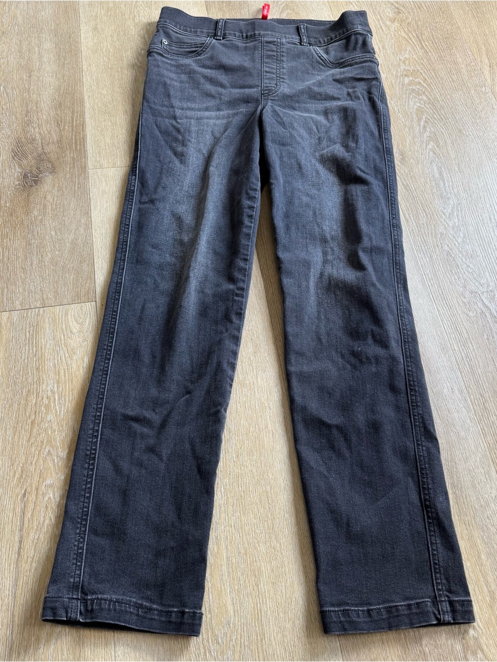 SPANX Black Straight-Leg Stretch Jeans